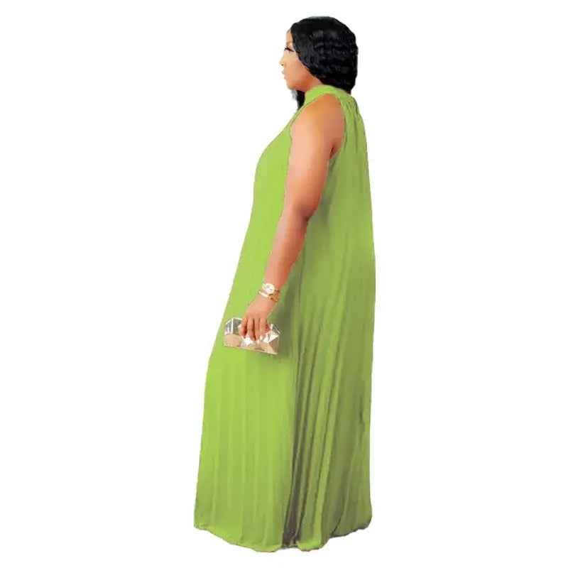 Women's Plus-Size Halter Hollow Split A-Line Bandage Maxi Dress