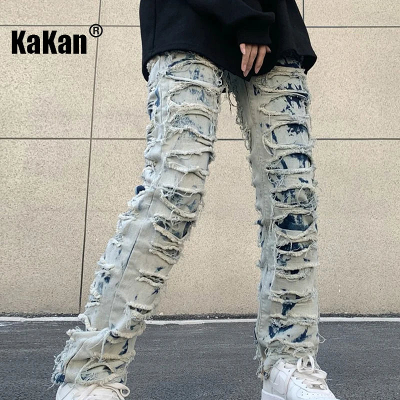 Men's Heavyweight Street Burnout Straight Jeans