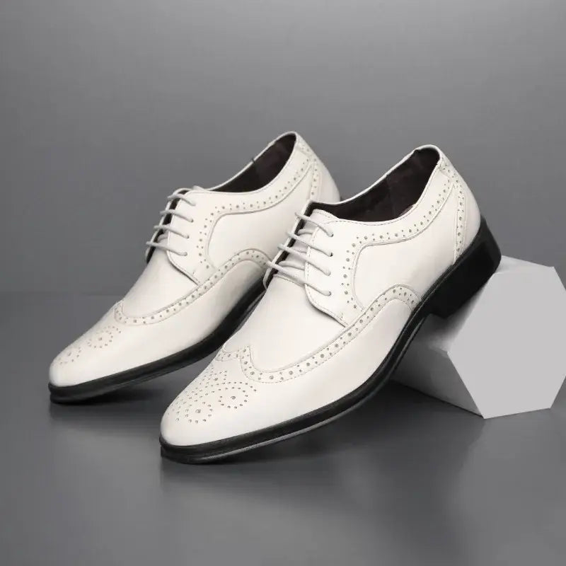 Men's Handmade Brogue PU Leather Wedding Dress Loafers