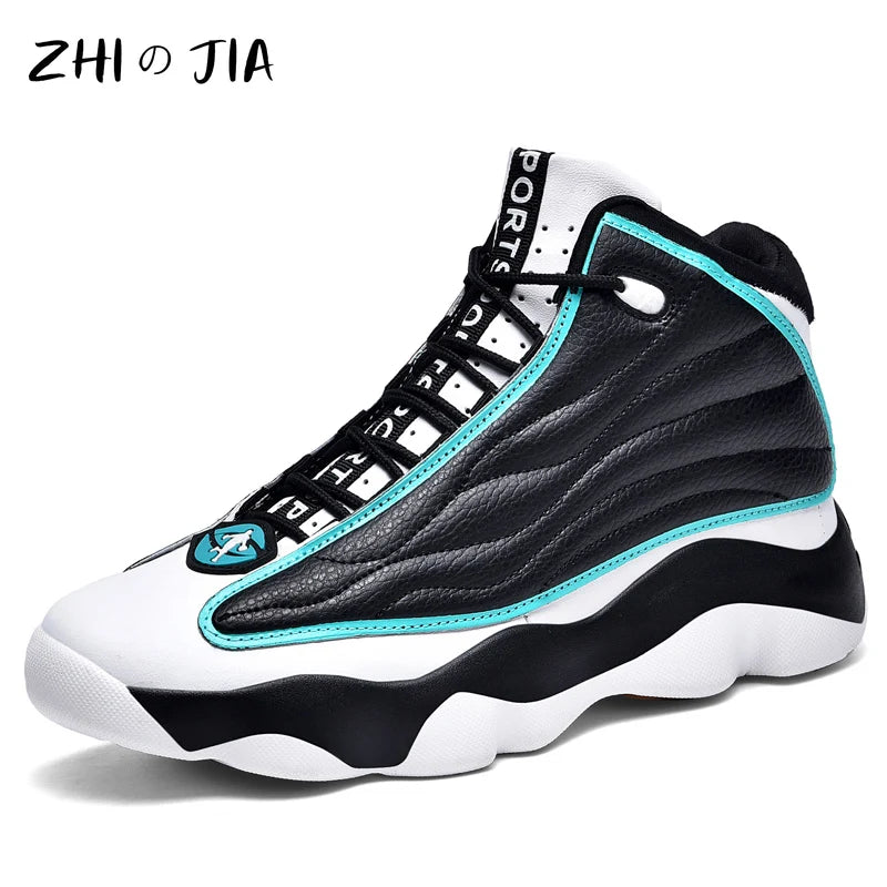 Men's High-Top Rotating Buckle Air Cushion Basketball Sneakers