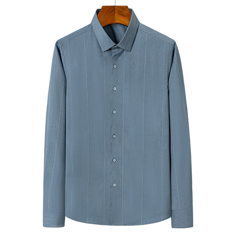 Men's Striped Long Sleeve Business Casual Dress Shirt