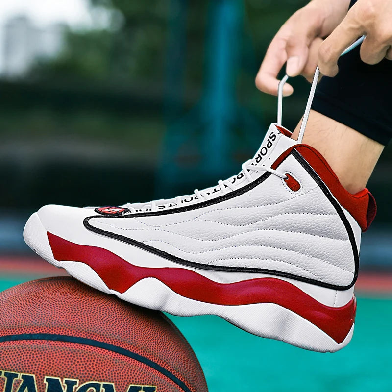 Men's High-Top Rotating Buckle Air Cushion Basketball Sneakers