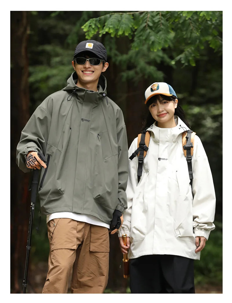 Men's Waterproof Hooded Hiking Bomber Windbreaker