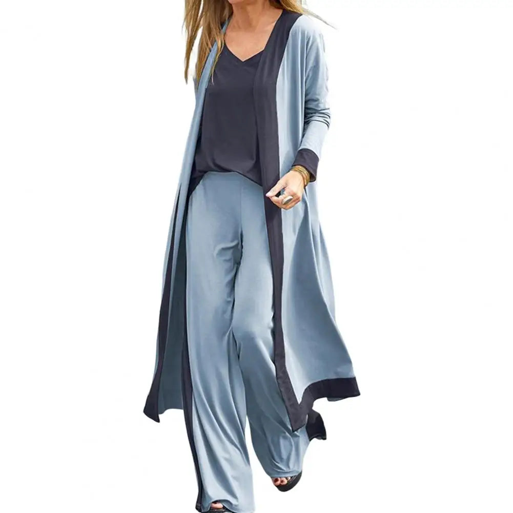 Women's 3-Piece Fall Spaghetti Strap Cardigan Vest Coat Pants Set