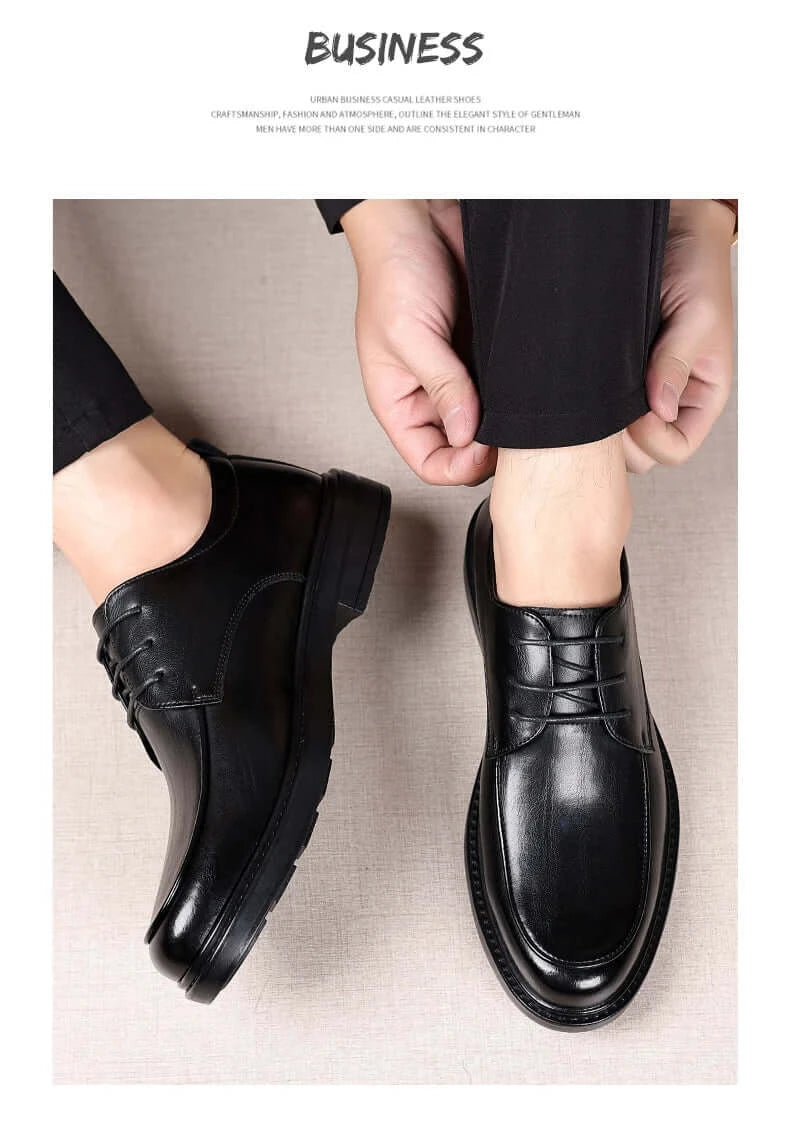 Men's Plus Size Elevator Leather Oxfords 3-8CM Height