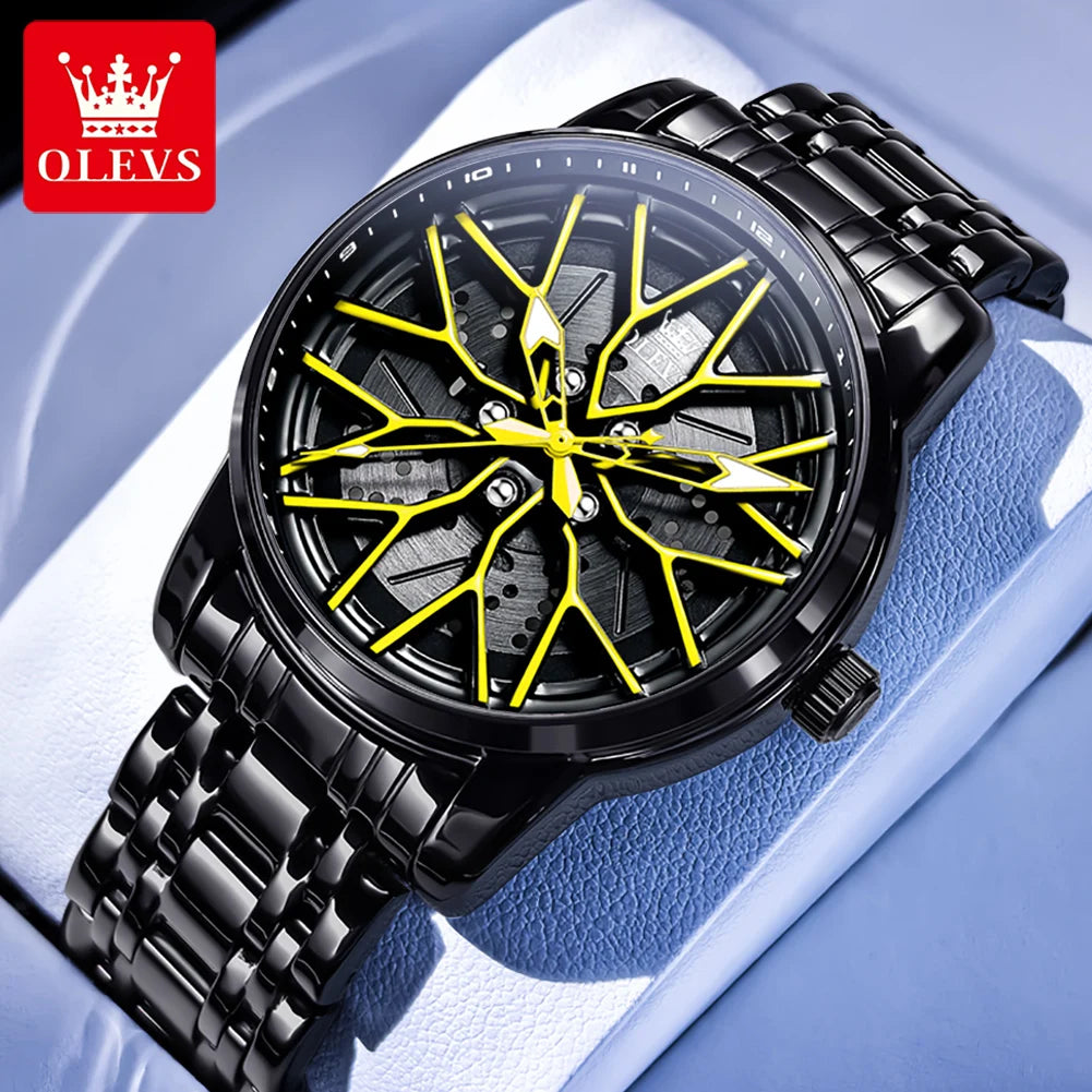 Men's Flywheel Quartz Splash-Resistant Sport Watch