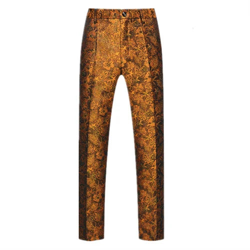 Men's Jacquard Wedding Party Groom Dress Suit Pants