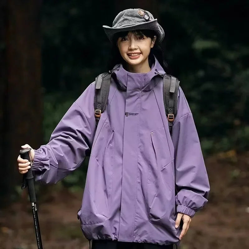 Men's Waterproof Hooded Hiking Bomber Windbreaker
