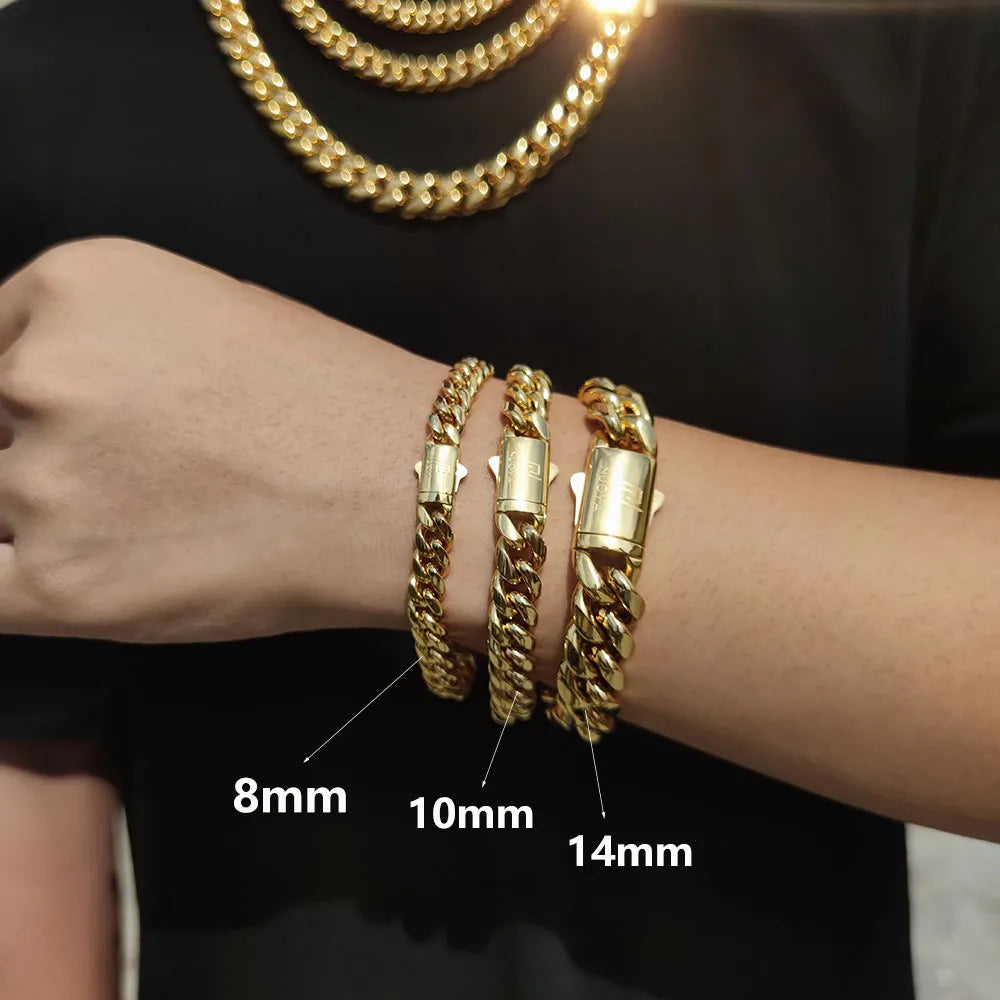 Men's 18K Gold Plated Miami Cuban Link Bracelet