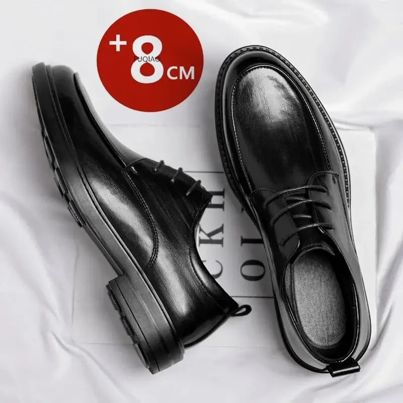 Men's Plus Size Elevator Leather Oxfords 3-8CM Height