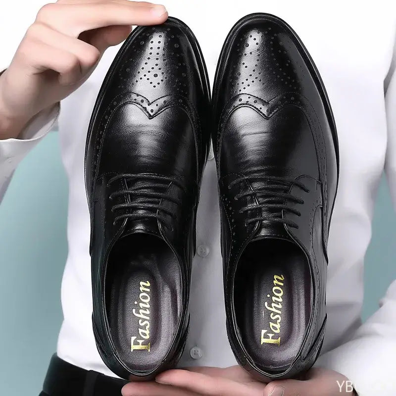 Men's Large Size Pointed Low-Cut Office Formal Shoes