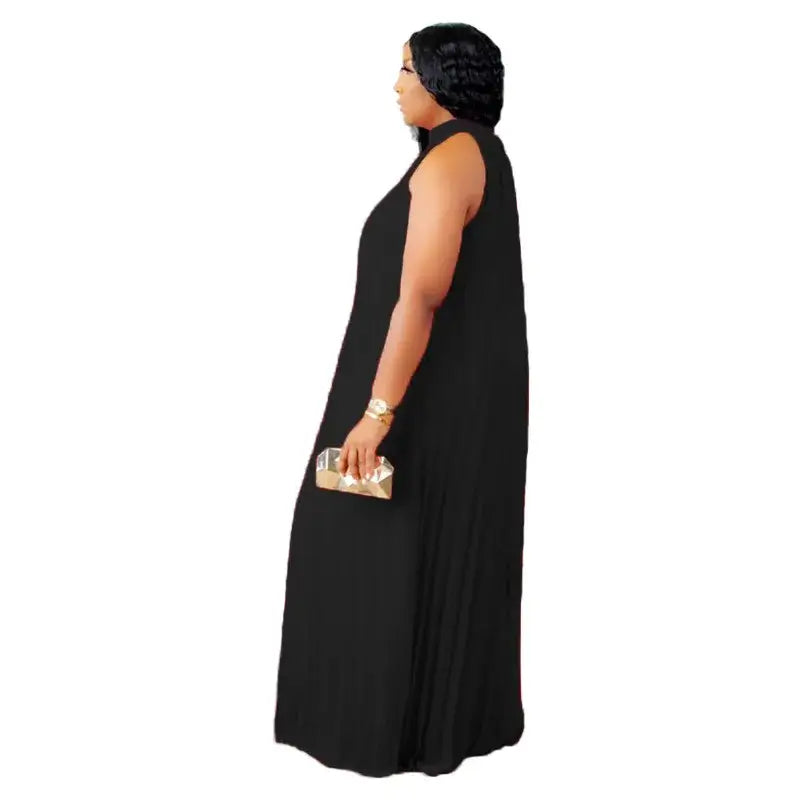 Women's Plus-Size Halter Hollow Split A-Line Bandage Maxi Dress