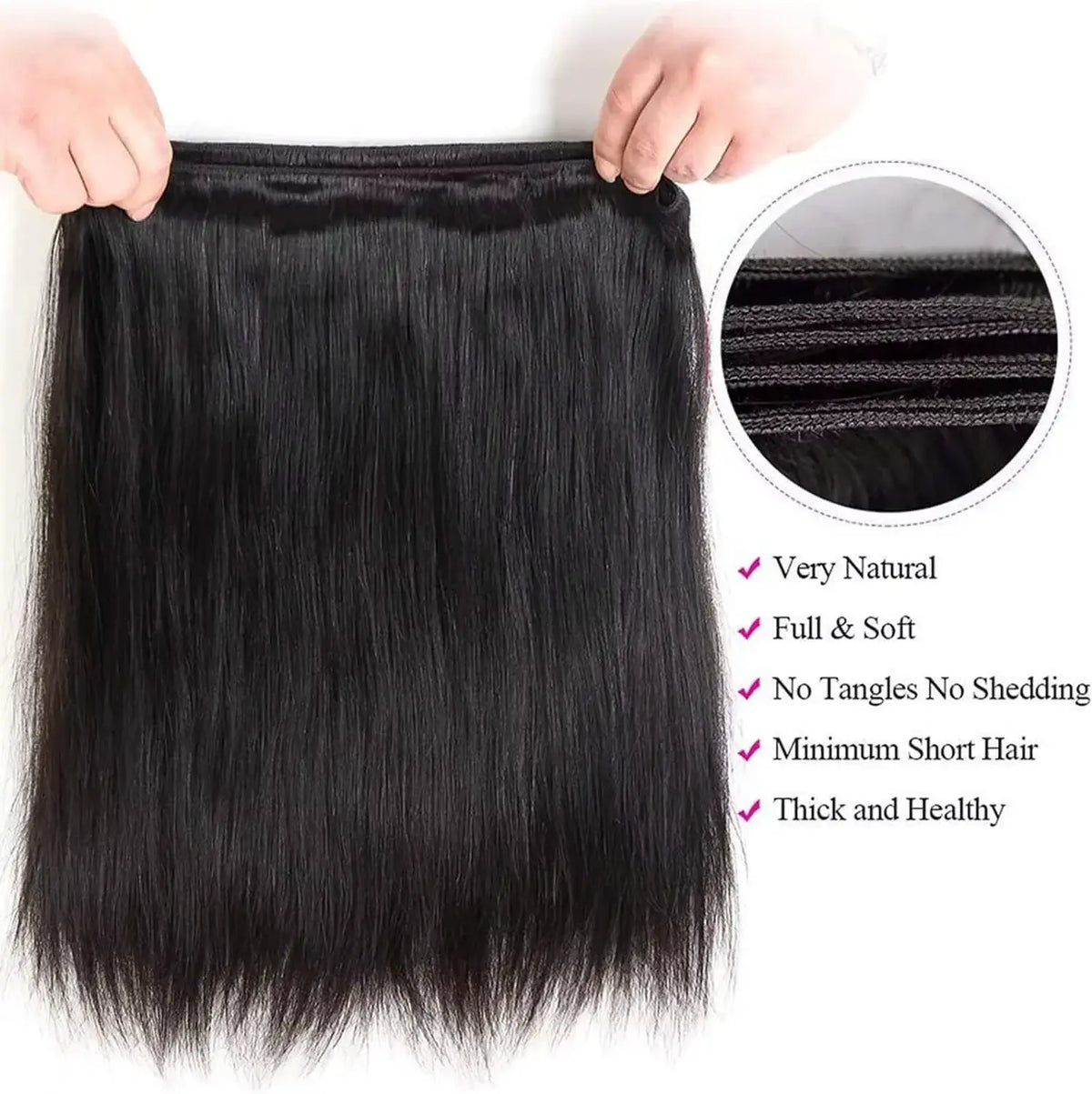 16A Straight Human Hair Bundles Brazilian Real Remy Weave Hair 3 4 5 Pcs 100% Unprocessed Raw Hair Bundles Extensions Natural Black For Women