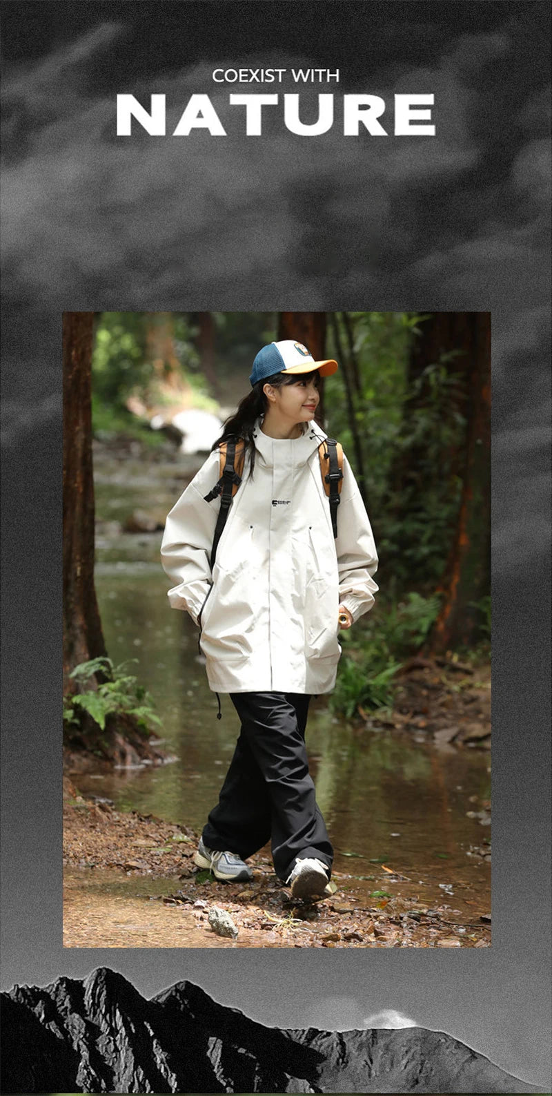 Men's Waterproof Hooded Hiking Bomber Windbreaker