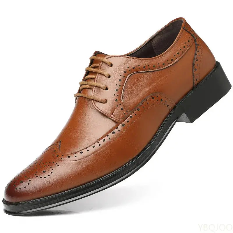 Men's Large Size Pointed Low-Cut Office Formal Shoes