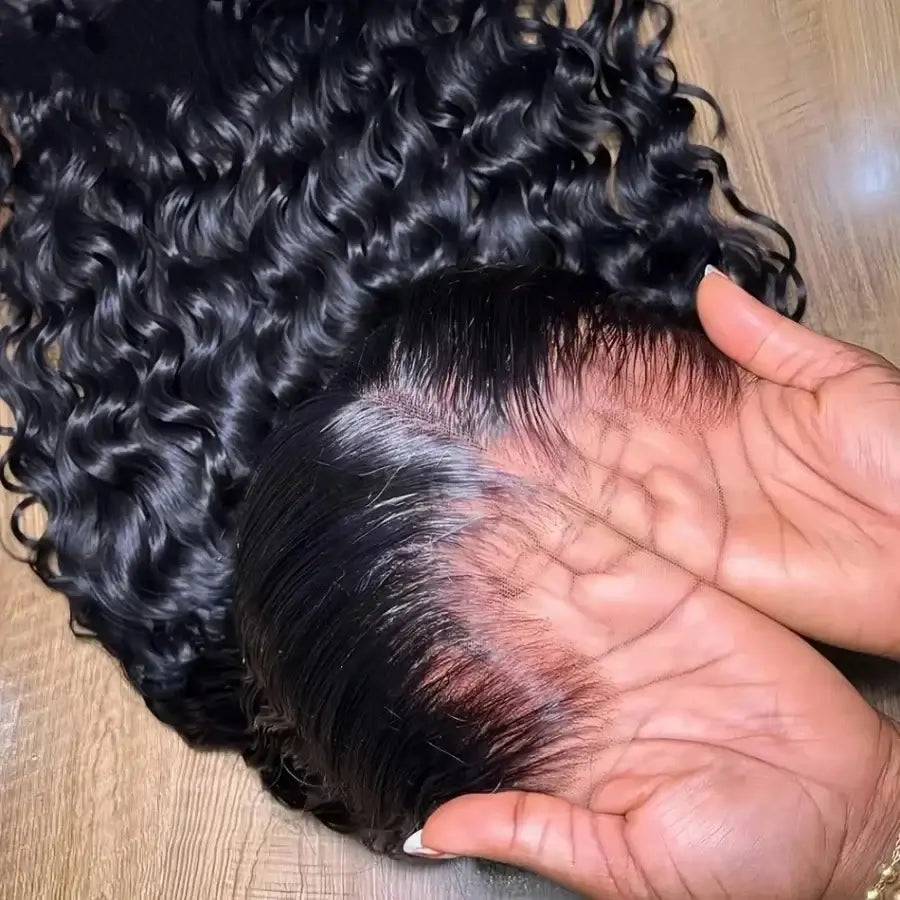 200% Deep Wave Lace Front Wig Human Hair 13X4 HD Transparent Curly Lace Front Wig Human Hair Wig Brazilian Pre Plucked