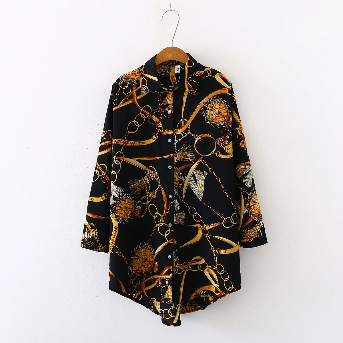Women's Vintage Button Loose Casual Shirt Blouse Cardigan