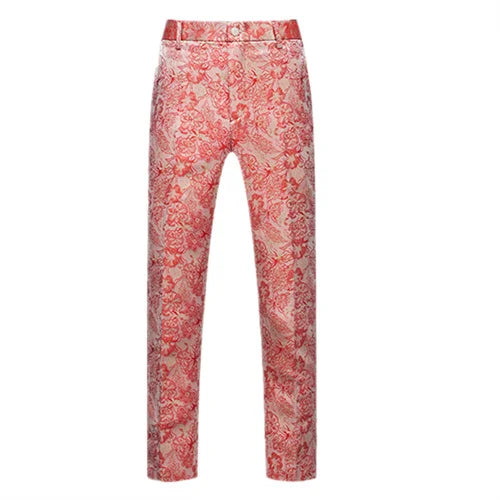 Men's Jacquard Wedding Party Groom Dress Suit Pants