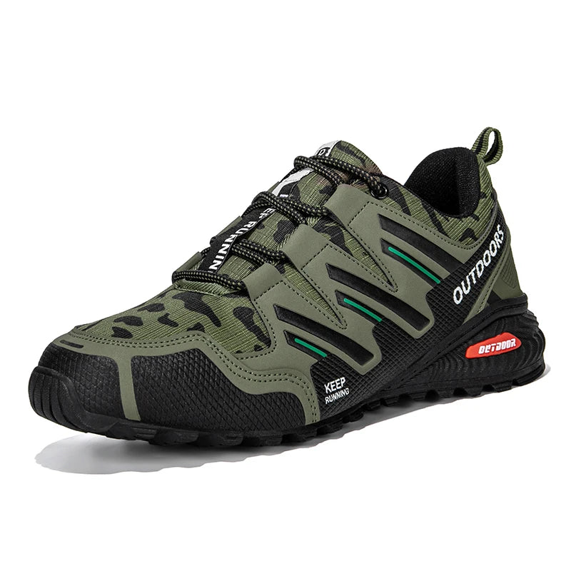 Men's Splash-Resistant Leather Outdoor Hiking Training Boots