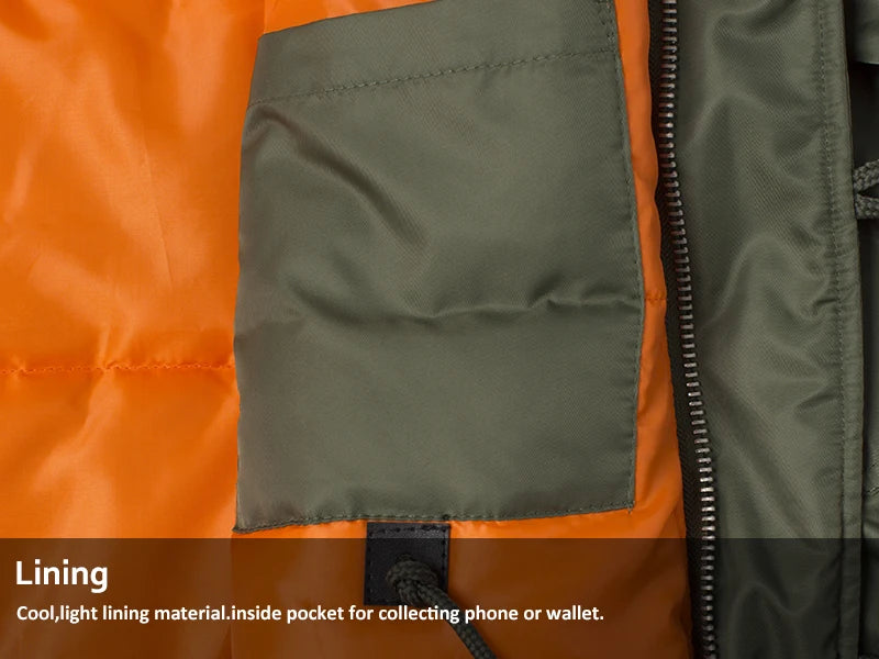 Men's Winter N3B USAF Waterproof Fur-Hood Parka, Tactical Bomber