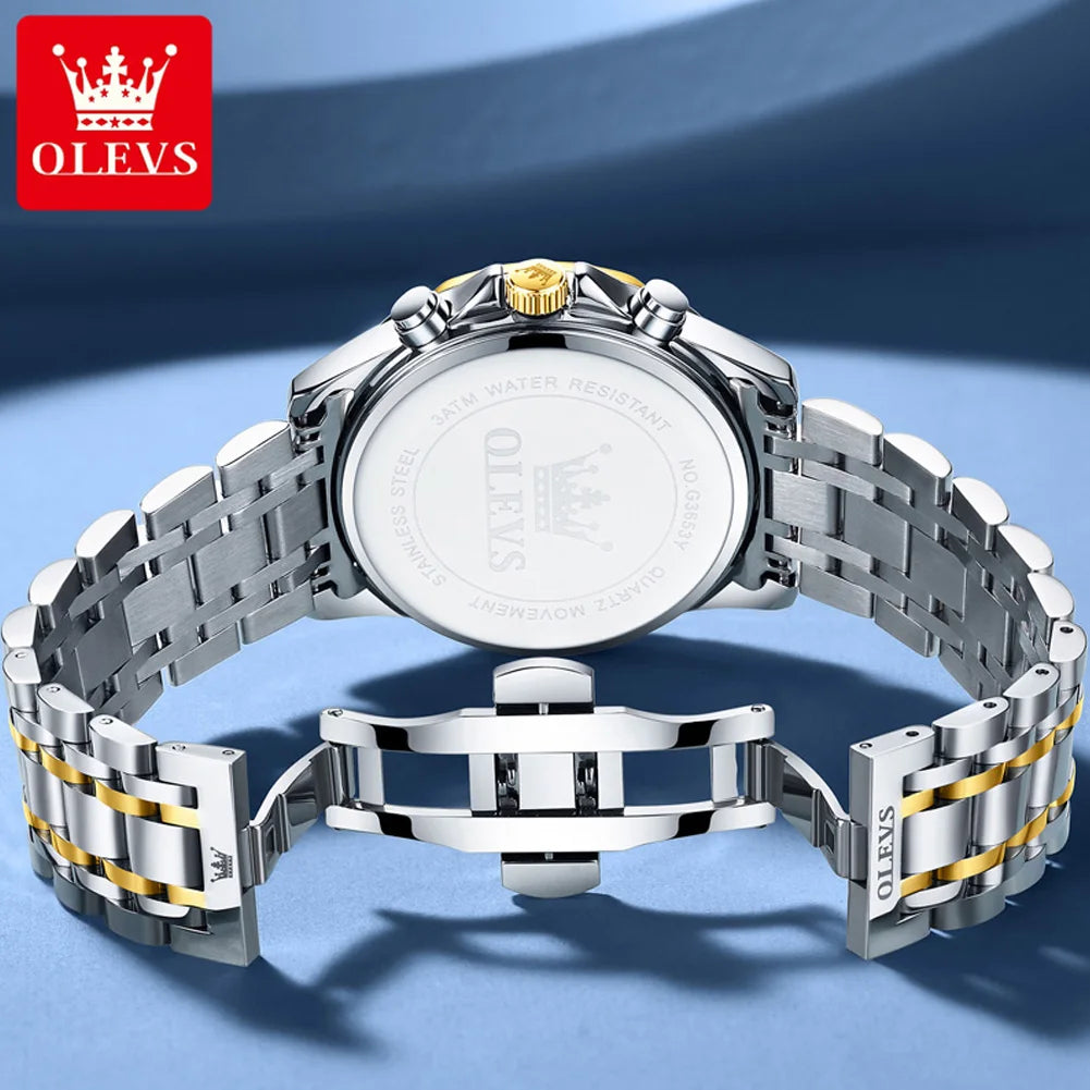 Men's Multifunction Chronograph Moon Phase Quartz Watch