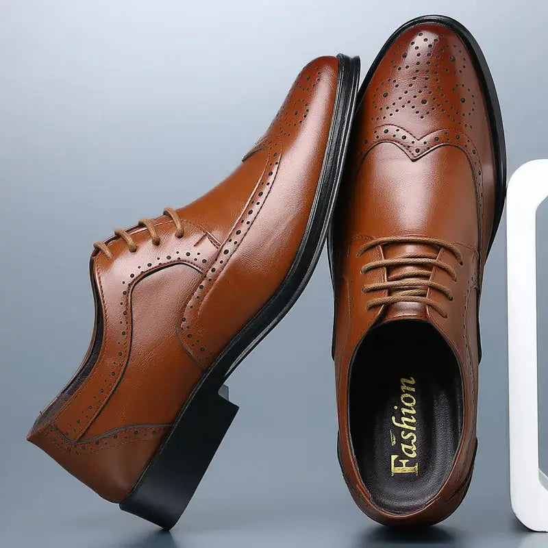 Men's Handmade Brogue PU Leather Wedding Dress Loafers
