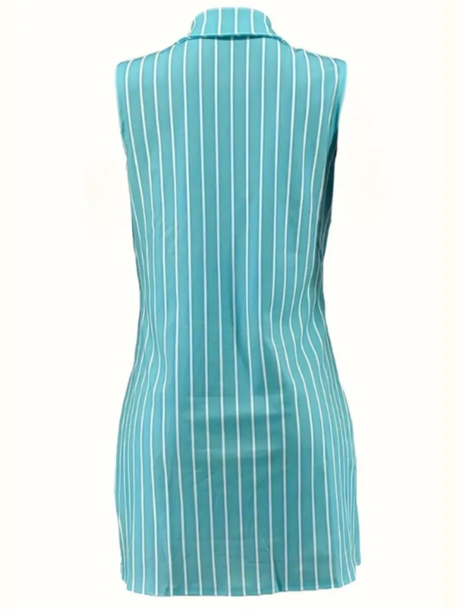 Women's Plus Size Bandage Striped Shorts Two-Piece Set