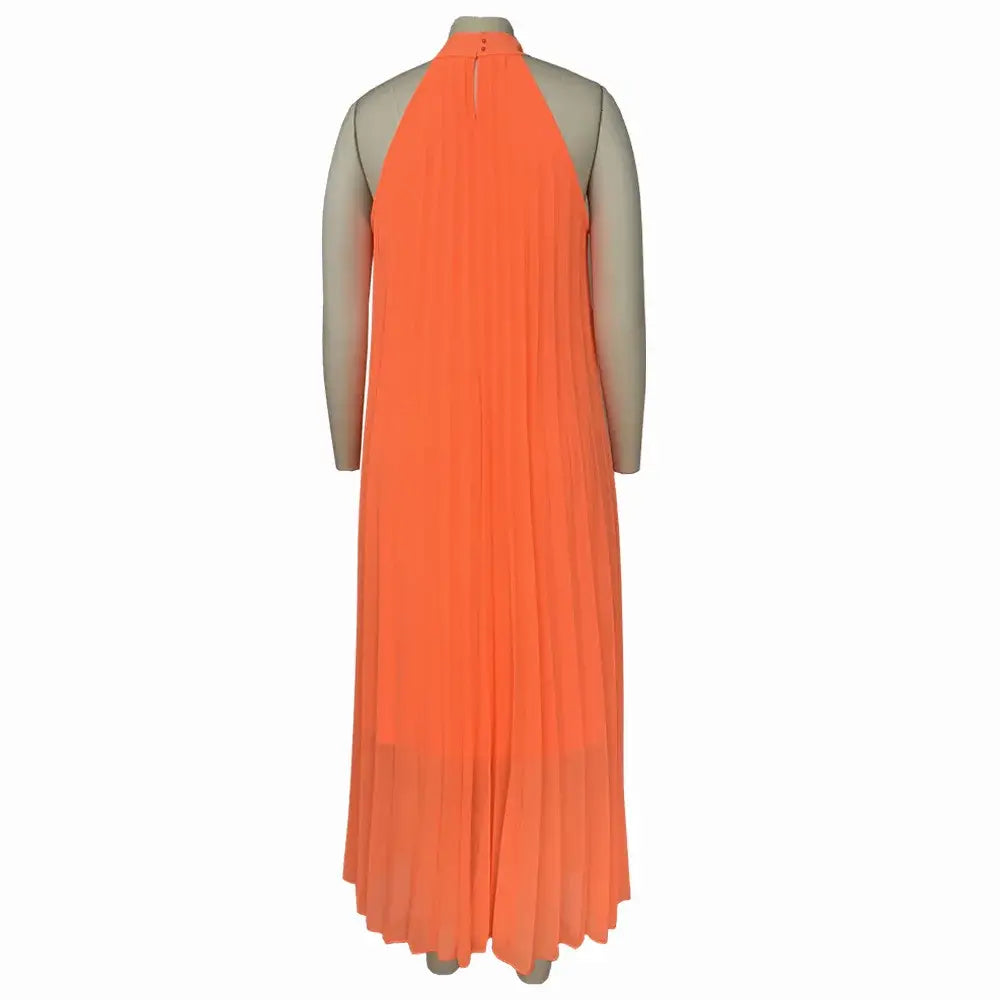 Women's Plus-Size Halter Hollow Split A-Line Bandage Maxi Dress