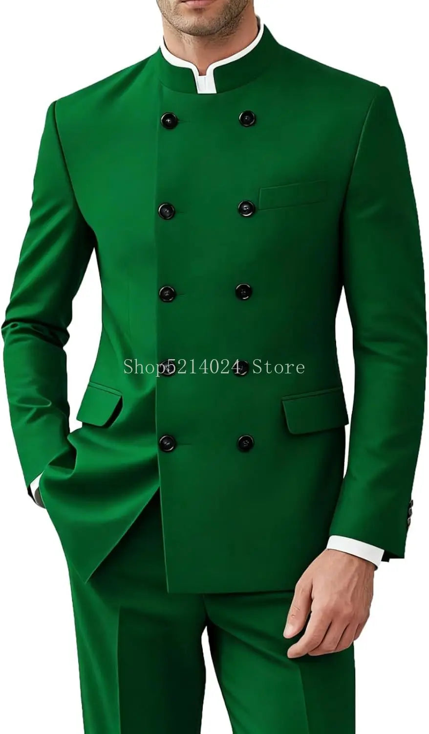 Men 2 Pieces  Suit for Men Gold Button Jacket Pant Set Traditional Wedding, Casual and Business