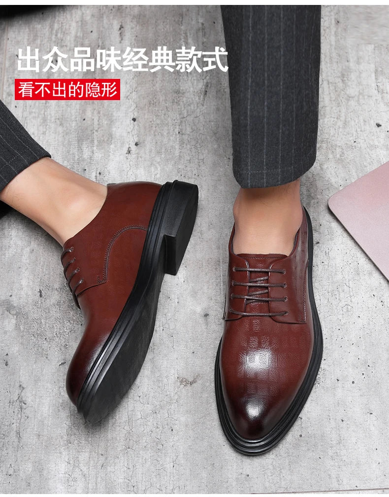 Men's Elevator Oxford Dress Shoes 3/6/8 cm Height