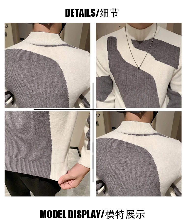 Men's Half Turtleneck Slim Knit Pullover