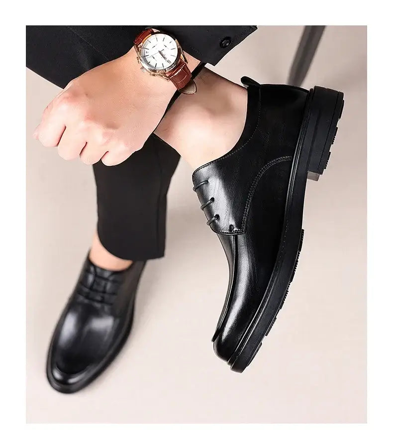 Men's Plus Size Elevator Leather Oxfords 3-8CM Height