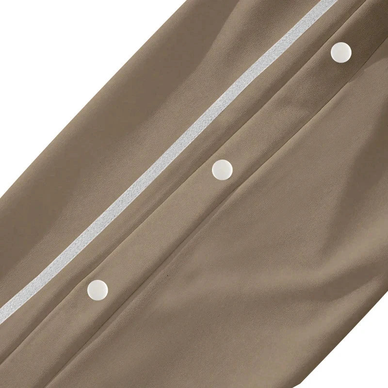 Men's Loose Solid Patchwork Side Button Straight Trousers