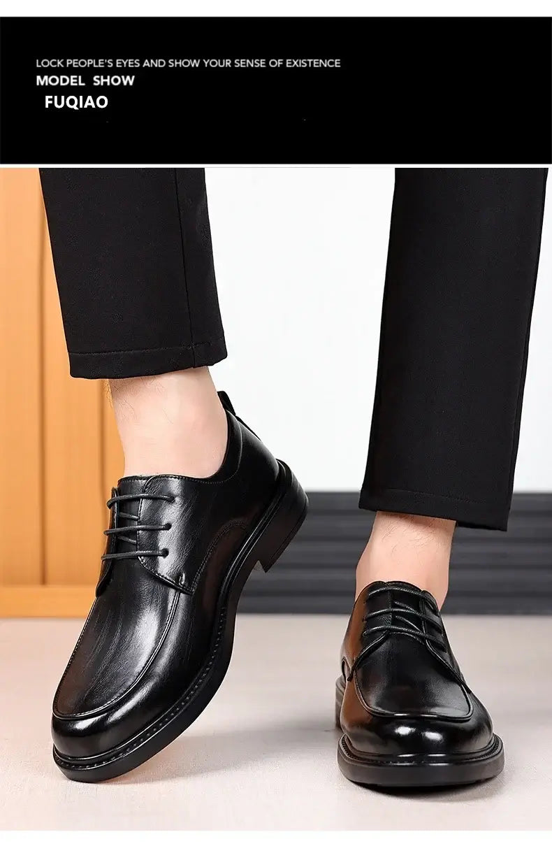 Men's Plus Size Elevator Leather Oxfords 3-8CM Height