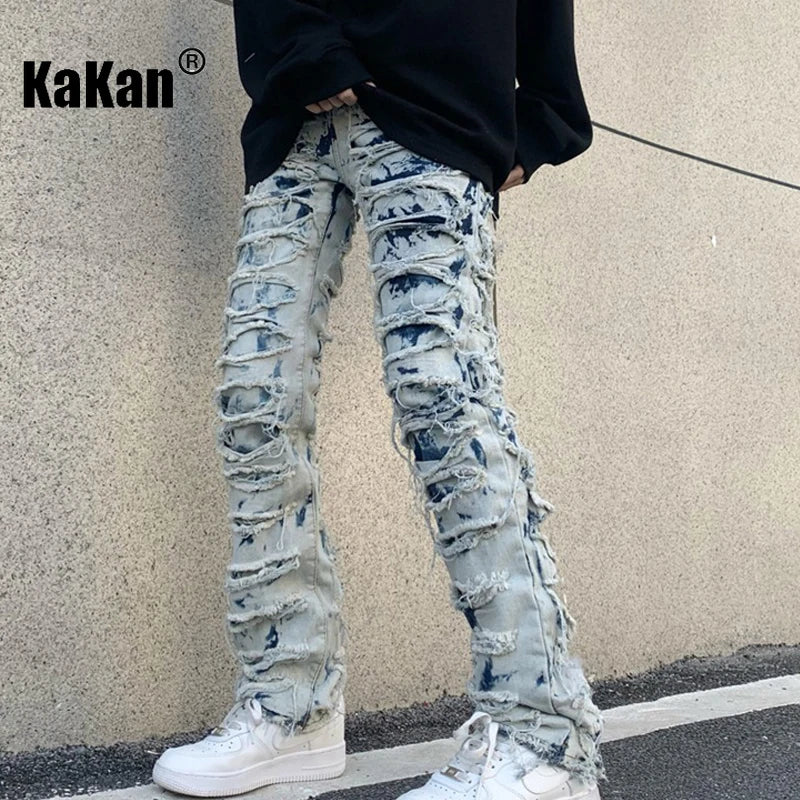 Men's Heavyweight Street Burnout Straight Jeans