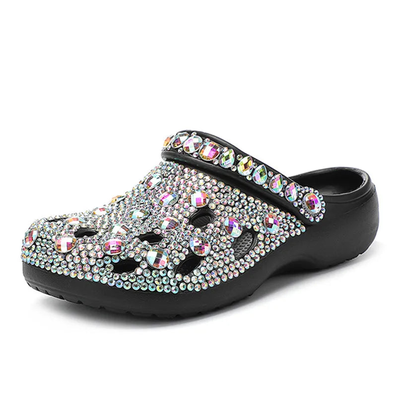 Women's EVA Rhinestone Beach Slide Slippers, Sizes 35-41