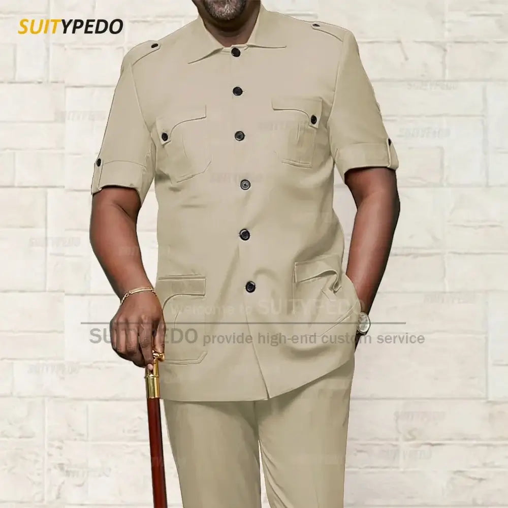 Men's African Style Slim Fit Blazer and Pants Suit