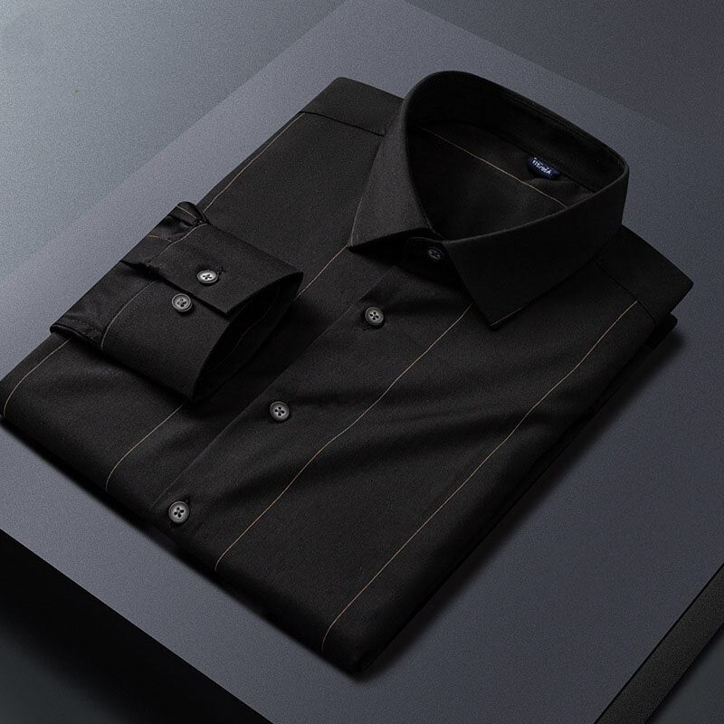 Men's Striped Long Sleeve Business Casual Dress Shirt