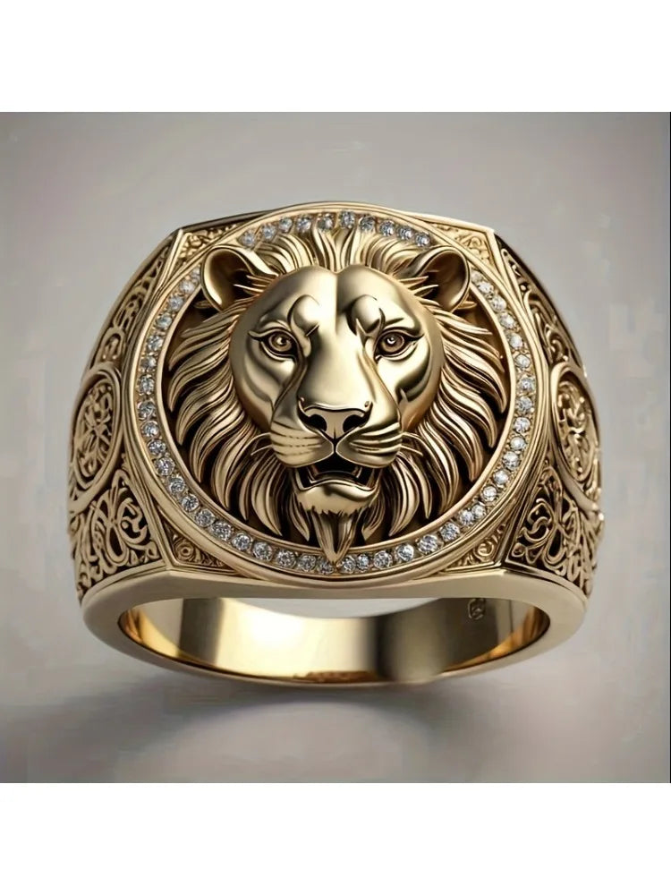 A slightly zircon Lion King ring for men and women