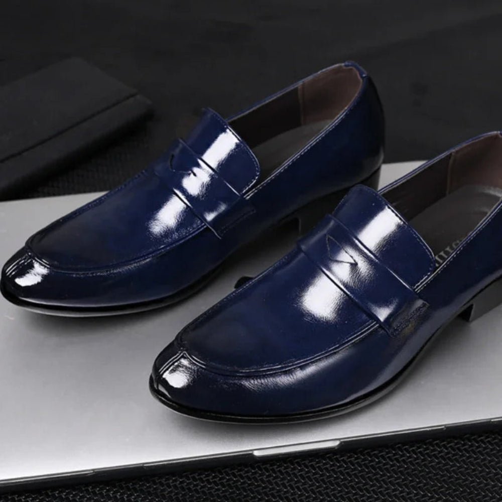 Men's British Pointed Toe Leather Business Dress Shoes