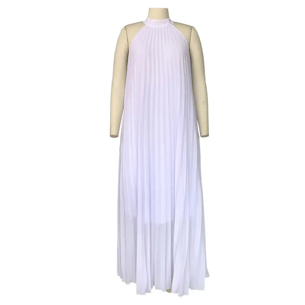 Women's Plus-Size Halter Hollow Split A-Line Bandage Maxi Dress
