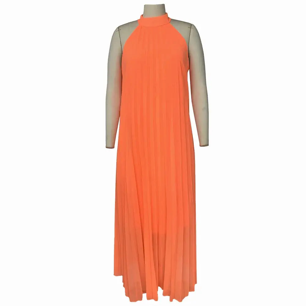 Women's Plus-Size Halter Hollow Split A-Line Bandage Maxi Dress