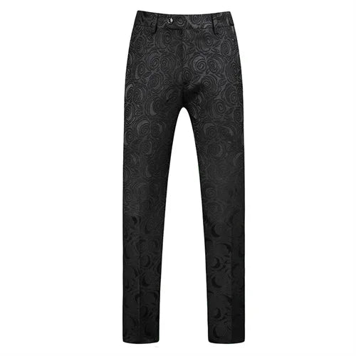 Men's Jacquard Suit Pants White Black Pink Wedding Prom Trousers