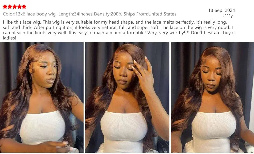 Body Wave Wig 46 Inches #4 Chocolate Brown Remy Hair 13x4 13x6 HD Transparent Lace Frontal Wigs Pre Plucked Human Hair For Women