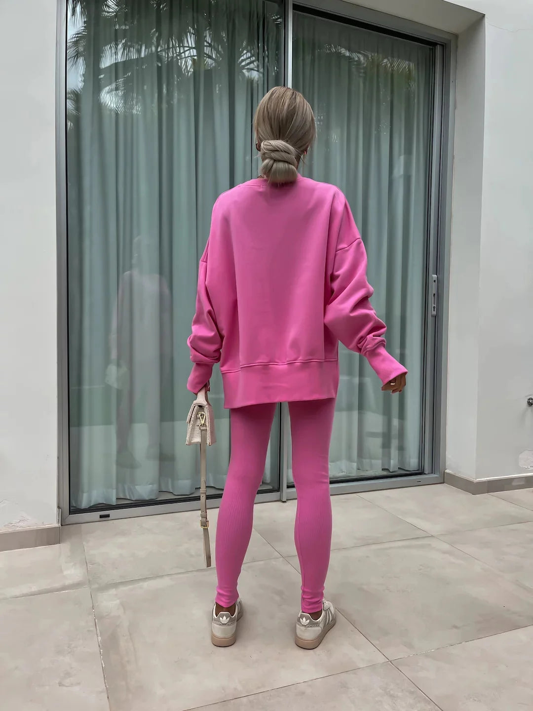 Women's Loose Shirt and Tight Pants Two-Piece Set