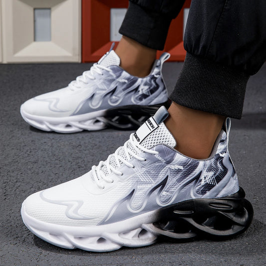Unisex Lightweight Mesh Breathable Lace-Up Running Tennis Sneakers