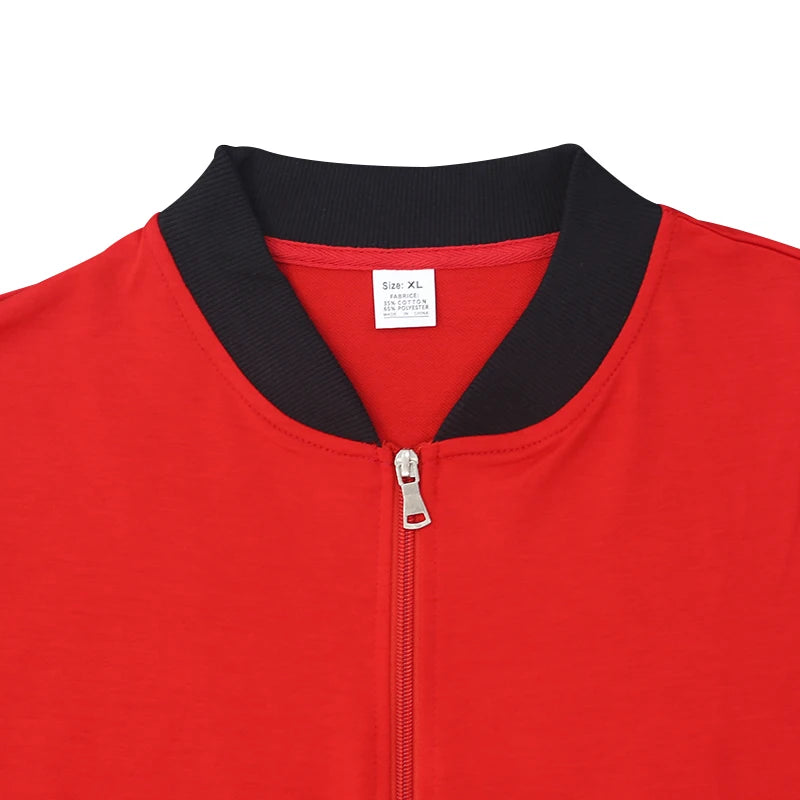 Men's Solid Stand-Collar Zip Jacket and Pants Set