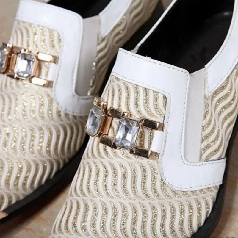 Men's Italian Snake Grain Pointed Leather Dress Shoes