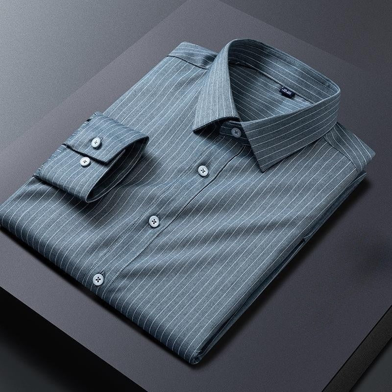 Men's Striped Long Sleeve Business Casual Dress Shirt