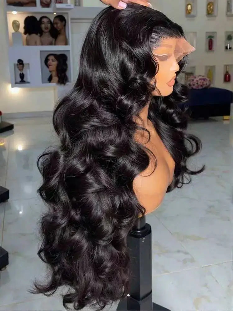 Raw Indian Body Wave 250% Density 40 42 inch 13x6 HD Lace Front Human Hair Wigs 13x4 Frontal Wigs Women Glueless Closure Wigs.
